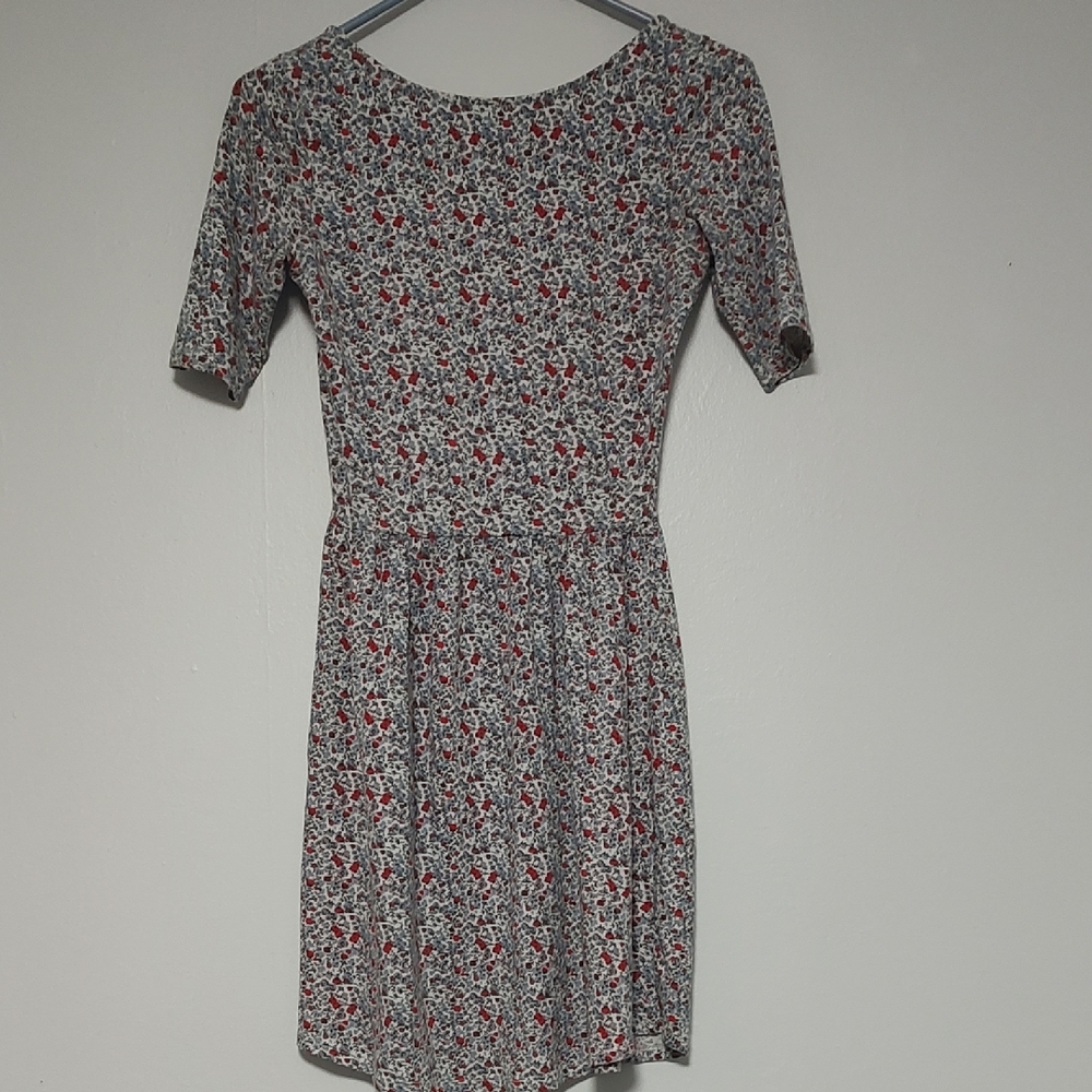 Vintage Style Cutout Back Floral  Print Dress